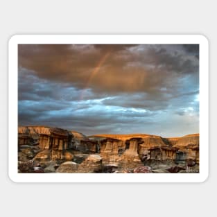 Rainbow Over The Badlands Sticker